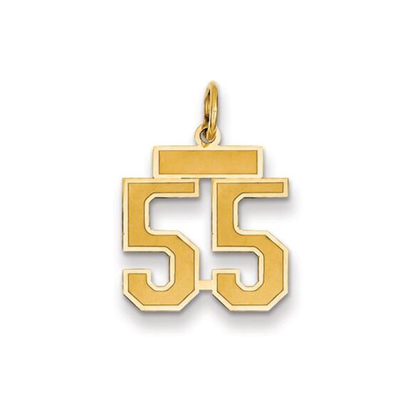 14k Yellow Gold Jersey Collection Small Number 55 Pendant